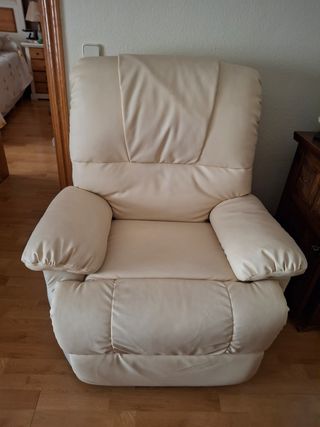 Sillón Relax Beige Piel Sintética
