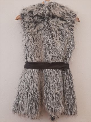 Chaleco pelo gris-marrón Sanye - Nuevo