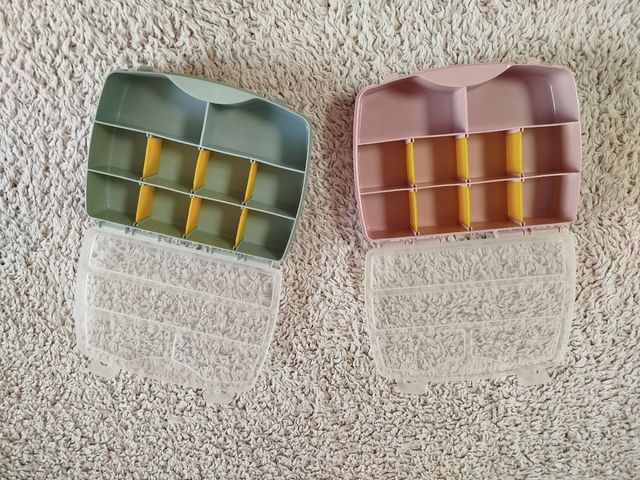 2 Cajas organizadoras - Gris y Rosa