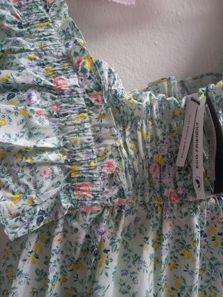 Top Cortefiel nido abeja flores