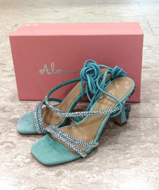 Sandali Alma en Pena teal, tacco 9cm