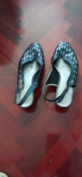 Sandalias azul plata