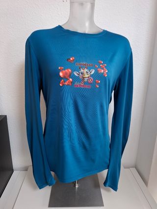 Camiseta manga larga turquesa