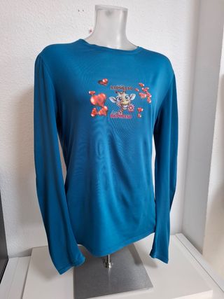 Camiseta manga larga turquesa