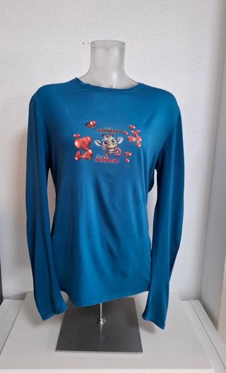 Camiseta manga larga turquesa