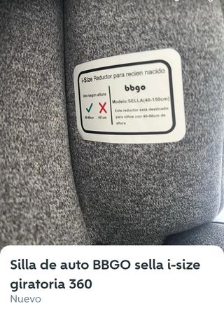 Silla BBGO sella i-Size giratoria 360 a estrenar
