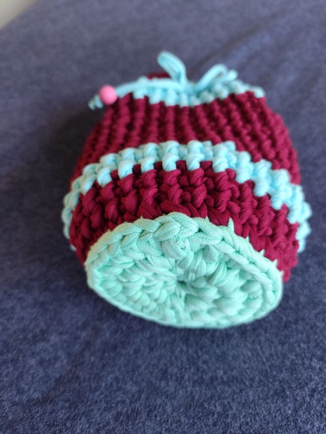 Bolso crochet rosa blanco