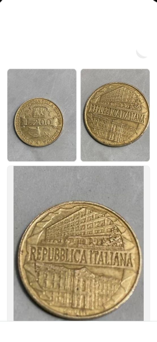 Moneta 200 Lire Italia 1896-1996