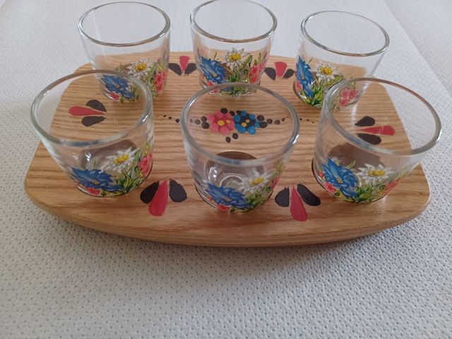 Set 6 bicchierini liquore + vassoio