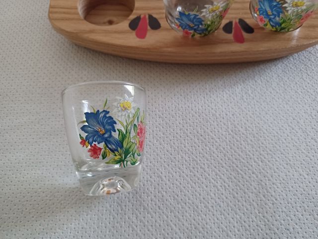 Set 6 bicchierini liquore + vassoio