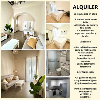 Alquiler piso Cádiz - 2 hab.