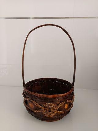 3 Cestos mimbre marrones