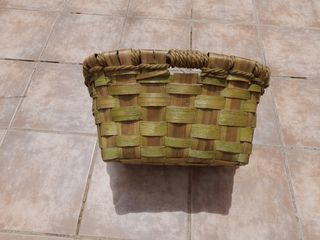 Cesto mimbre madera 49x43 cm