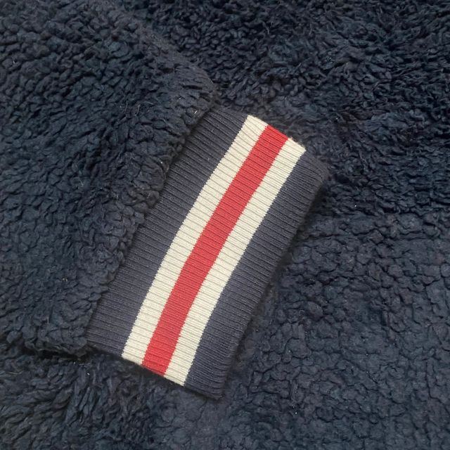 Fila Sherpa Hoodie Navy Red Logo Vintage Y2K