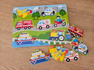 Puzzle Vehículos Madera Infantil