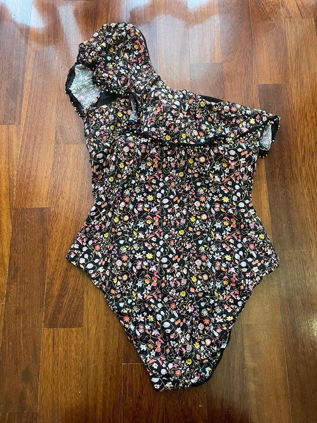 Costume intero monospalla floreale