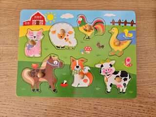 Puzzle granja de madera infantil