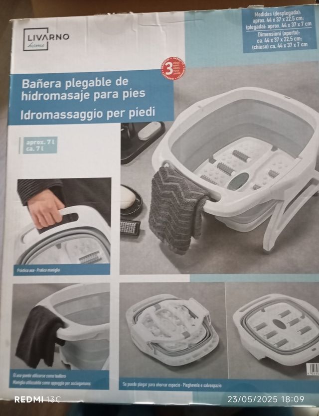 Bañera plegable hidromasaje Livarno