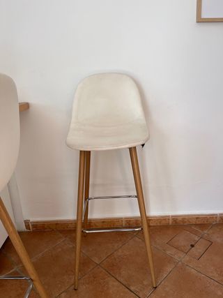Taburete cocina blanco - madera