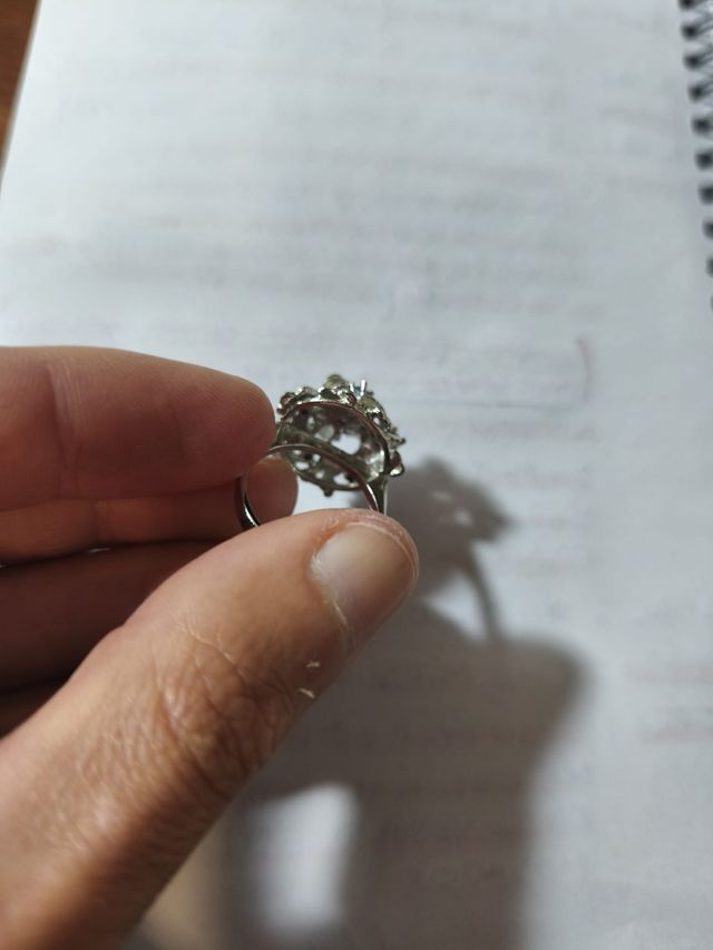 Anillo de plata flor aguamarina 