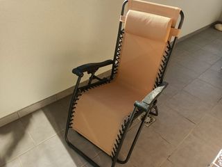 Silla tumbona playa beige