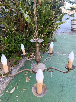 Lampara antigua 5 brazos