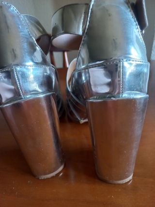 Sandalias Plataforma Plata