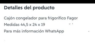 Cajón congelador Fagor
