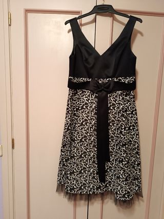 Vestido Santiago Sánchez Negro/Plata talla 42