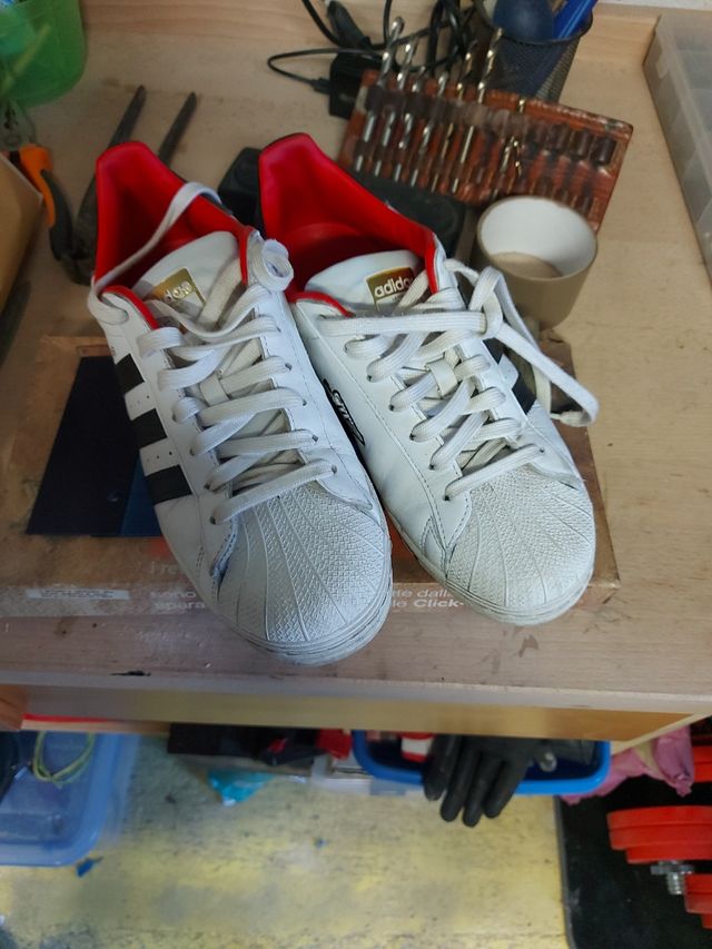 Adidas Superstar Bianche/Rosse Usate