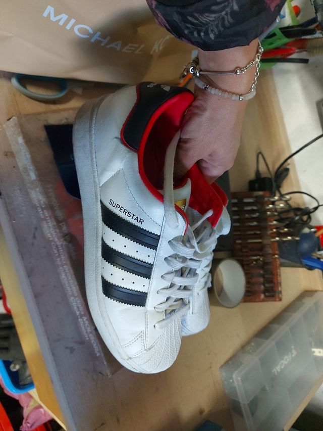 Adidas Superstar Bianche/Rosse Usate