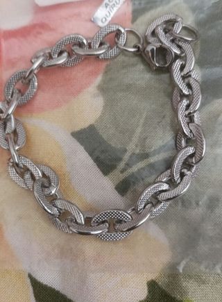 Pulsera Acero Quirúrgico Plata blanca. Hipoalargen