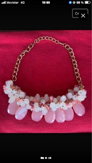 Gargantilla fantasía rosa dorada