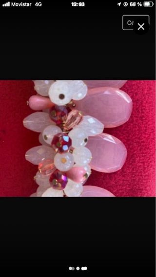 Gargantilla fantasía rosa dorada