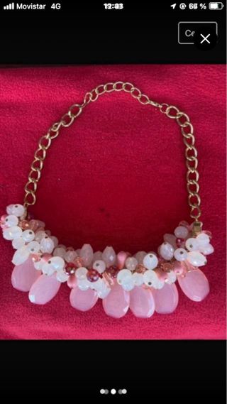 Gargantilla fantasía rosa dorada