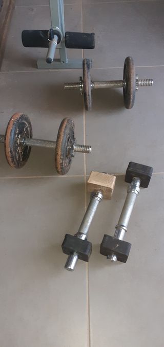 Banco musculación pres banca con pesas