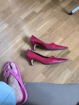 Zapatos color cereza, estilo vintage piel Vo-39