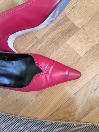 Zapatos color cereza, estilo vintage piel Vo-39