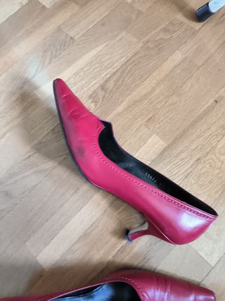 Zapatos color cereza, estilo vintage piel Vo-39