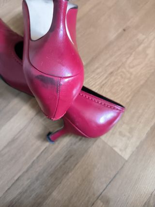 Zapatos color cereza, estilo vintage piel Vo-39