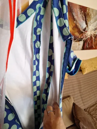 Vestido Flamenca lunares azul y blanco
