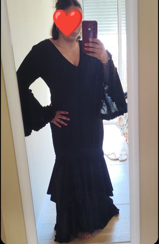 Traje flamenca negro - 2 puestas, talla hasta 42
