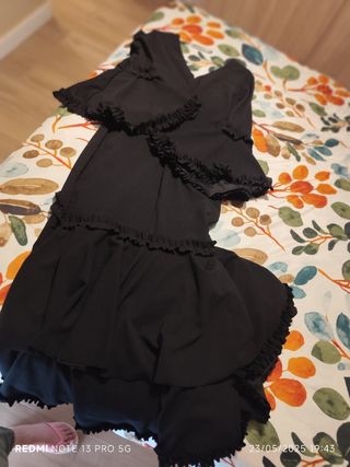 Traje flamenca negro - 2 puestas, talla hasta 42