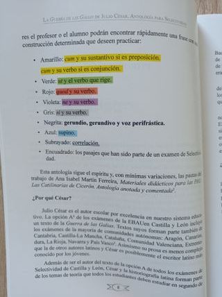 Antología Julio César Selectividad EBAU Latín