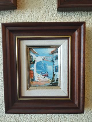 5 mini cuadros óleos. 26x23cm