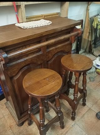 Mueble bar madera maciza