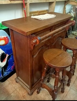 Mueble bar madera maciza