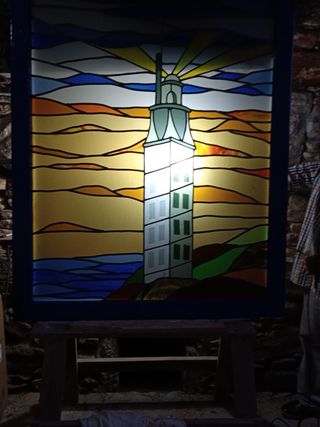 Vidriera artesanal faro torre de hercules