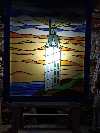 Vidriera artesanal faro torre de hercules