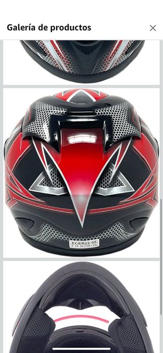 Casco moto talla S - Rojo/Negro